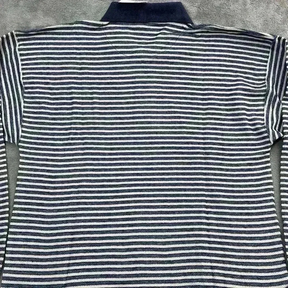 Cherokee Shirt Mens Medium Striped Polo Pull On Button Front Long Sleeve Vintage - Picture 9 of 9